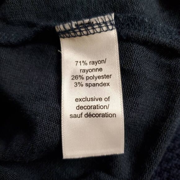 Maurices Women’s Navy Blue Long Sleeve Tunic Top with Black Lace Detail Size XXL - Picture 6 of 7